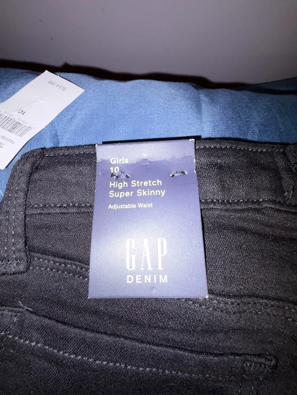 NWT Gap Girls Black High Stretch Super Skinny Jeans Size 10